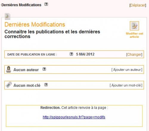 un lien "standard" vers un squelette personnel.